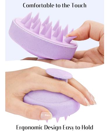 Heeta Scalp Massage Brush - Soft Silicone Bristle Hair Care Tool for Relaxation | Best Head Massage Brush for Men Women Children & Pets - Purple 07 - Buy Online on GoSupps.com