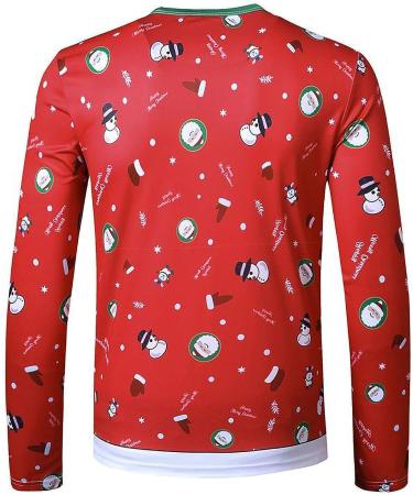 USNSM Men's Christmas 3D Printed Long Sleeve Sweatshirt - Green, XL - Buy Online on GoSupps.com