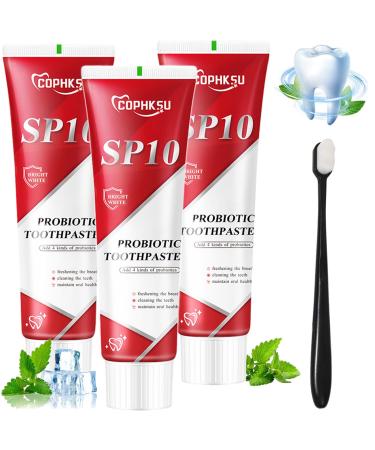 Cophksu Sp10 Probiotic Toothpaste, Cophksu Sp10 Probiotic Whitening Toothpaste, Sp10 Probiotic Toothpaste, SP-10 Toothpaste, Sp-10 Ultra Whitening Toothpaste (3 pcs)