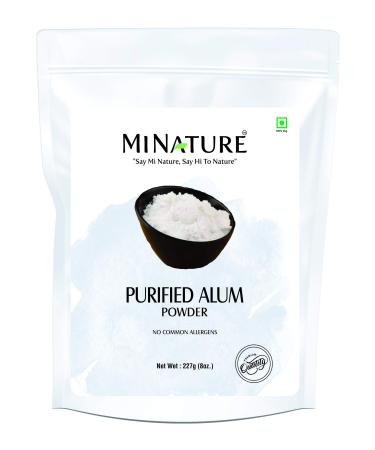 Purified Alum powder ( Potassium Alum Powder )(phitkari) by mi nature | 227g( 8 oz) ( 0.5 lb) | 100% Only Alum powder | Nothing added