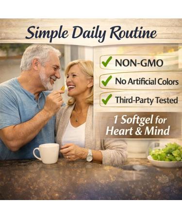 High-Potency CoQ10 200mg + Omega-3 200mg Supplement 4X Absorption Dual-Action Formula for Heart & Brain Support Cognitive Function Cellular Energy & Daily Wellness 30 Day Supply - Buy Online on GoSupps.com