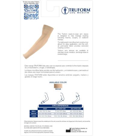 Truform Lymphedema Compression Arm Sleeve - 20-30 mmHg Post Mastectomy Support - Beige - Large (Pack of 1) | International Shipping - Buy Online on GoSupps.com