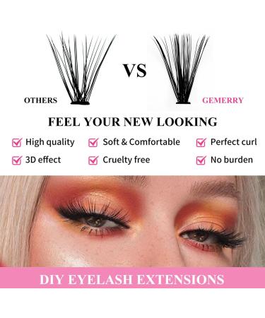 HxyGogo DIY Wispy Fluffy Lash Clusters 280 pcs - 8-16MM D Curl Individual Lashes - Reusable Home Eyelash Extensions - Natural Look - Buy Online on GoSupps.com