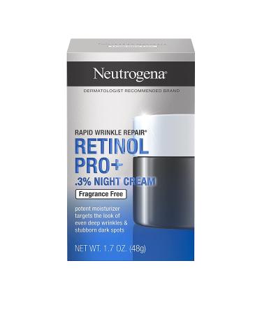 Neutrogena Rapid Wrinkle Repair Retinol Pro+ Night Moisturizer 1.7 oz - Anti-Aging Face Cream with 0.3% Retinol - Fragrance & Paraben-Free - Buy Online on GoSupps.com