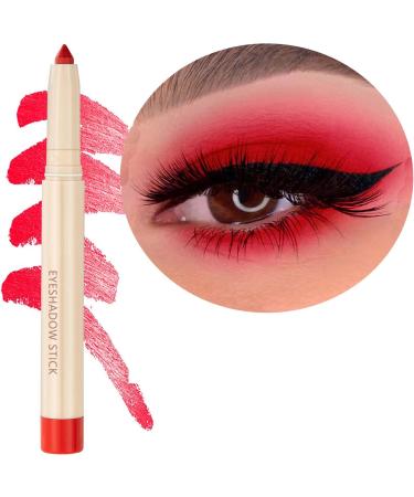 Red Matte Eyeshadow Stick Makeup Cream Shimmer Smooth Eyeshadow Pencil  Hypoallergenic Waterproof Long Lasting Eyeshadow  Create High-Impact  Multi-Dimensional Eyes Look (Red Matte  06)