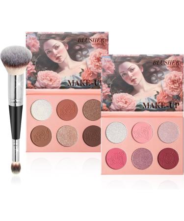 BrilliantDay Rouge palette in 6 colors blush powder blush palette durable smudgeproof not tested on animals contouring palette concealer palette for daily facial cosmetics makeup 1606 colors - Buy Online on GoSupps.com