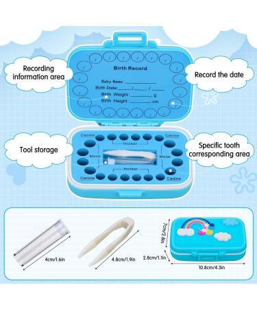 Kids Tooth Keepsake Box - Blue Tooth Holder for Lost Teeth - Teeth Storage Container for Tooth Fairy - Baby Teeth Keepsake - Buy Online on GoSupps.com