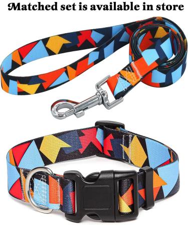 Mihqy Adjustable Soft Dog Collar - Bohemian Floral Geometric Design for Small Medium & Large Dogs (L: 38-63 cm) - Buy Online on GoSupps.com