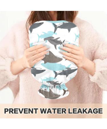 Sharks Hot Water Bottle with Cover - 1L Small Pain Relief Bag for Bed Hands & Feet | BAP-Free - Buy Online on GoSupps.com