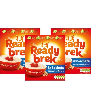 Intrinsic Treats Breakfast Oats Bundle with Ready Brek Original Smooth Porridge Oats Sachets (Pack of 3 - Total of 24 Sachets) - Buy Online on GoSupps.com