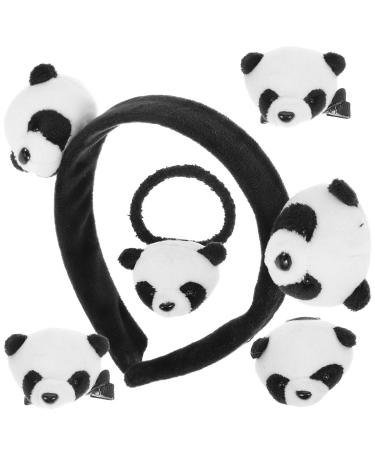 Beaupretty 1 Set Hair Ties Hair Jewelry Hair Bands Hair Scrunchies Ponytail Holder Hair Ropes Hair Ring Scrunchies Panda Headband Scrunchy Hair Tie Panda Pin Plush X1 Modeling Accessories