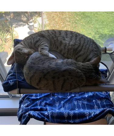 Cat Window Perch Deluxe Double Layer with Free Fleece Blanket & Toys | Large Cat Hammock for 55 lbs Cats | Space-Saving Sunbathing Bed - Buy Online on GoSupps.com