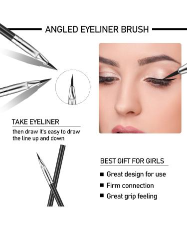 12 Pieces Angled Eyeliner Brushes - Lightweight & Fine Bent Angle for Precise Makeup Application - Buy Online on GoSupps.com