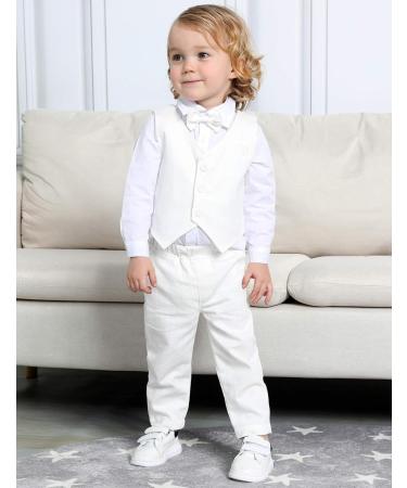 Mint Green Baby Boys Wedding Suit 3pcs Set | Herringbone Tweed Outfit | Christening Clothes | Ivory | 12-18 Months | 1-4 Years - Buy Online on GoSupps.com