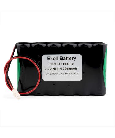 Exell Battery NiCD Back-Up Battery for Security Alarm Systems 7.2V 2000 mAh