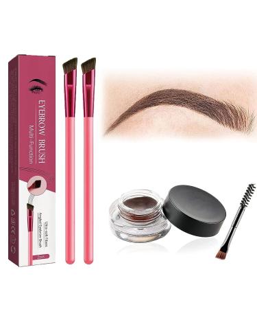 4d Laminated Brow Home-Grooming Kit Came_llia Brow Bundle 4d Hair Stroke Brow Stamp Brush Brown Kit 4d Laminated Brow Kit Brow Bundle Brush Multi Function Eyebrow Brush&Eyebrow Cream (Dark brown)