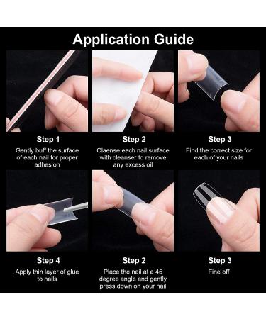 500 Pieces Artificial Nail Tips - Complete Cover French Form Nails in 10 Sizes for Women | Transparent Fake Nails for Salons & DIY - Buy Online on GoSupps.com