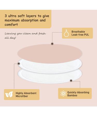 Langsprit Leak-Proof Reusable Bamboo Nursing Pads (14 Pack)  Super Absorbent Washable Breast Pads with Laundry Bag (Original  Round) Round Original - Buy Online on GoSupps.com