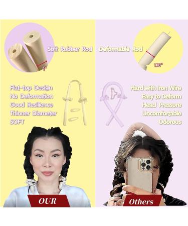 Black Heatless Curling Rod Headband for Long Hair | Overnight Curls with Silk Hair Ties - Buy Online on GoSupps.com