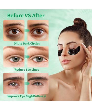 Lustwieta Under Eye Gel Patches - 30 Pairs Green Tea eye patches for adults Collagen Eye Patches forfor Reduce Dark Circles Puffy Eyes Under Eye Bags Removal and Anti Wrinkle Hydrating Skincare black - Buy Online on GoSupps.com
