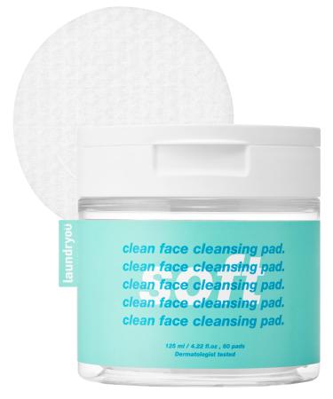 Clean Face Cleansing Pad Soft - Vegan Dual-Sided Natural Pads for Double Cleansing and Exfoliate - Powerful Hypoallergenic Essence for Makeup Removal 60 Pads