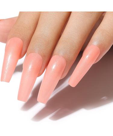 AIMEILI Peach Glitter Shimmery Gel Nail Polish 10ml - Soak Off UV LED Nail Lamp Gel Polish for Sparkly Natural Nail Art - Buy Online on GoSupps.com