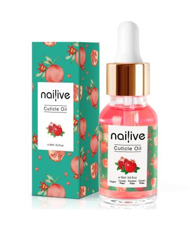 Nailive Nail Cuticle Oil Jojoba Cutical Essence Nails Oils Heals Dry Cracked Rigid Cuticles Pomegranate Extraction with Natural Ingredients Vitamin E for Moisturizing Soothing Nourishing-0.5oz 2-pomegranate