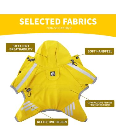 Dog Raincoat Waterproof with Leg Adjustable Dog Rain Jacket with Reflective Strips Harness Hole Lightweight Dogs Waterproof Coat Jacket Dog Rain Poncho for Dogs Puppies (Large) - Buy Online on GoSupps.com
