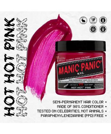 Manic Panic Hot Hot Pink Hair Dye 3 Pack - Vegan Cruelty-Free Semi-Permanent - 118ml Each - Buy Online on GoSupps.com
