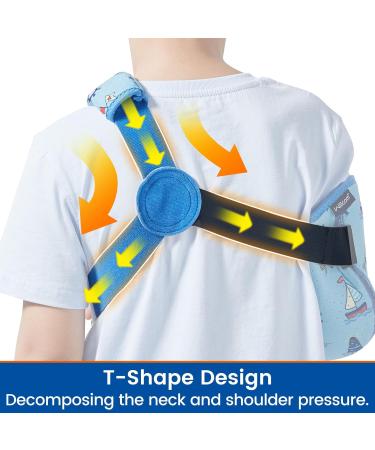 Kids Arm Shoulder Sling with Waist Strap | Immobilizer Brace for Broken Arm Collarbone & Elbow Support - Comfort Version (Left XXS 19-23.5 inch - Buy Online on GoSupps.com