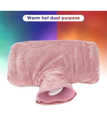 1500ml Hot Water Bottle with Gift Ribbon - Large Capacity Removable Injection Ideal for Cramps Neck & Shoulders Relief - Pink - Buy Online on GoSupps.com