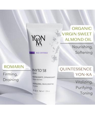 Phyto58 Yonka Revitalising Night Cream for Dry Skin 40ml | Purifies Regenerates and Brightens Tired Skin | Dermatologically Proven Efficacy Within 28 Days ! 89% Natural Ingredients - Buy Online on GoSupps.com