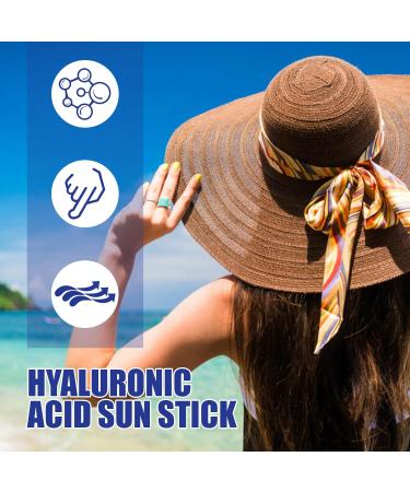 Hyaluronic Acid Watery Sun Stick Sun Sunscreen Korean Face Sunscreen SPF50+ PA++++ Face Moisturiser Hyaluronic Acid Sunscreen Face Sun Cream Anti Aging Sunscreen Daily Sunscreen With No White Cast - Buy Online on GoSupps.com