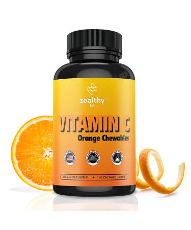 Z Zealthy Life Vitamin C 500mg  Orange Vitamin C Chewable  Immune Support Supplement with Antioxidants  Alternative to Immune Support Gummies