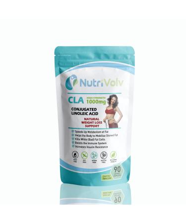 CLA 1000mg | 90 Softgels | Pure Conjugated Linoleic Acid Natural Fat Burner | Weight Loss Support | Omega 6 Supplement