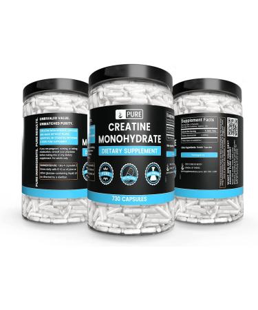 Pure Creatine Monohydrate | 730 Capsules | Lab Verified | No Fillers | 730 Count - Buy Online on GoSupps.com