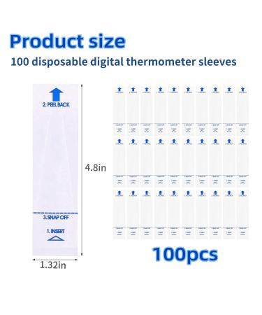100 Pieces Digital Thermometer Probe Covers Disposable Thermometer Sleeves Universal Electronic Thermometer Covers for Accurate Sanitary Oral Rectal and Underarm Digital White 100pcs - Buy Online on GoSupps.com