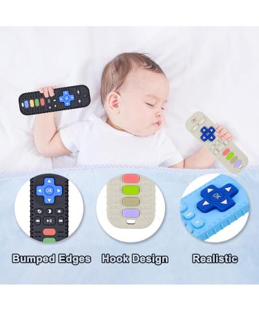 2-Pack Baby Teething Toys for Babies 6-12 Months - BPA Free Silicone Chew Toys for Teething Itchy Relief (White+Blue/Grey+Blue) - Buy Online on GoSupps.com