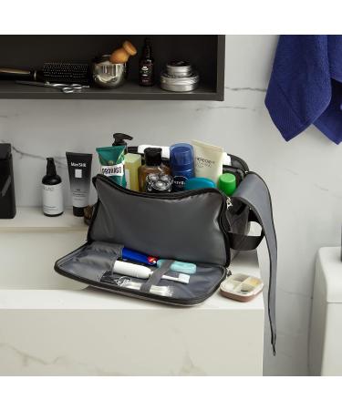 Lifewit Large Grey Men's Travel Toiletry Bag | Water-Resistant Dopp Kit with Double Zippers for Full Size Toiletries and Shaving Accessories - Buy Online on GoSupps.com
