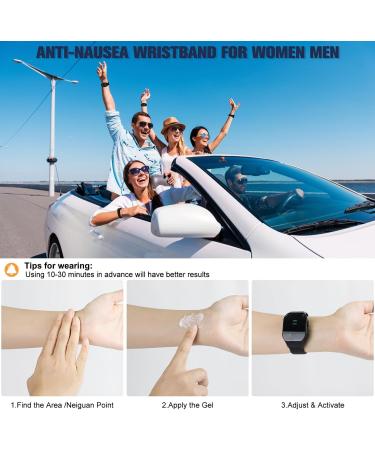 Mennyo Motion Sickness Wristband | Adjustable Acupressure Bracelet for Nausea Relief | Timer Function & 3 Steps | Effective for Morning Nausea & Motion Sickness - Buy Online on GoSupps.com