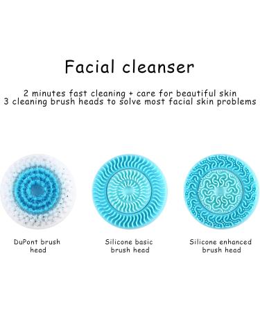 Opal Tool Sonic Facial Cleaning Brush - USB Electric Deep Cleansing Device for Face Massage Peeling & Blackhead Removal (Blue) - Buy Online on GoSupps.com