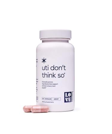 Love Wellness UTI Don’t Think So, 30 Capsules, 36mg of Potent PACs - Cleanse, Protect & Maintain Normal Urinary Tract Health - Cranberry Extract Supplement - Vegan, Dairy-Free & Gluten-Free