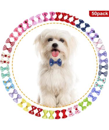 Netspower 50pcs Dog Hair Accessories - Loop Headdress Butterfly Hair Clips & Rubber Bands for Pets - Buy Online on GoSupps.com