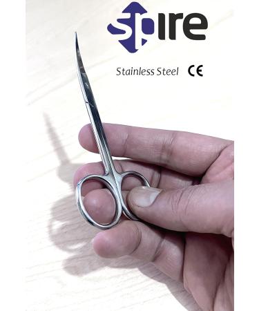 Spire Facial Hair Scissors - Stainless Steel Eyebrow Trimmer for Men and Women - Iris Curved 4.5 - Buy Online on GoSupps.com
