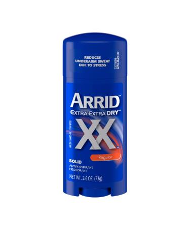 Arrid XX Extra Extra Dry Solid Antiperspirant Deodorant Regular 2.6 Oz (Pack of 6)
