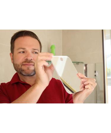 Q-BICS Fog Free Shower Shaving Mirror Set - Rectangular & Round Shapes - Unbreakable & Portable - Wall Hanging - Pack of 2 - Buy Online on GoSupps.com