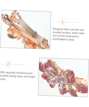 Ipetboom Rhinestone Hair Clip Rhinestone Hair Barrette Sparkly Hair Clips Spring Hair Clips Spring Barrette Butterfly Hair Barrettes Hair Clip for Wedding Headgear Bride Vintage Metal - Buy Online on GoSupps.com