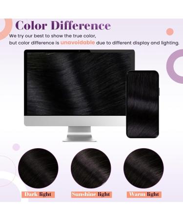 LAAVOO Real Hair Clip-In Extensions - Black 50cm 80g 5 Pieces - Remy Quality for Gorgeous Volume - Buy Online on GoSupps.com