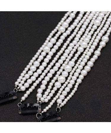 Minkissy Beaded hair clip Faux Pearls Strand Tassel Chain Hair Accessories Ponytail Decor Hair Extensions Hair Decoration for Party Wedding Daily - Buy Online on GoSupps.com