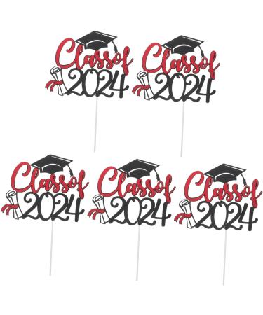 Warmhm 10 Sets Cake Insert Decor Party Supplies Graduation Cake Toppers Graduation Cupcake Topper Cake Picks Grad Cupcake Toppers European and American Plug-in Red Paper Redx2pcs 16.00X13.00X0.10CMx2pcs - Buy Online on GoSupps.com